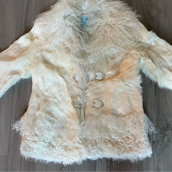NWT vintage Marciano fur coat sz M in cream/ivory/white real fur - Picture 9 of 16